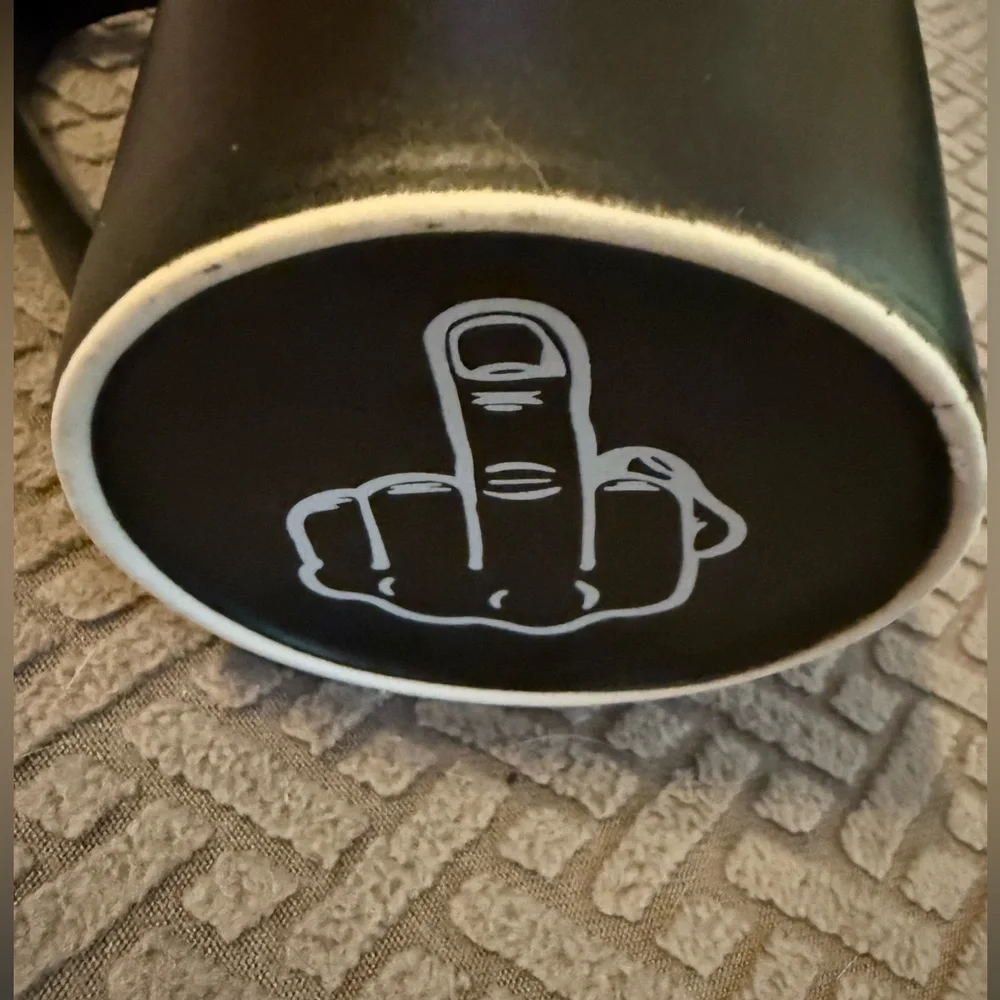 Black Ceramic Mug with Motivational Text and graphic on bottom - Picture 2 of 5